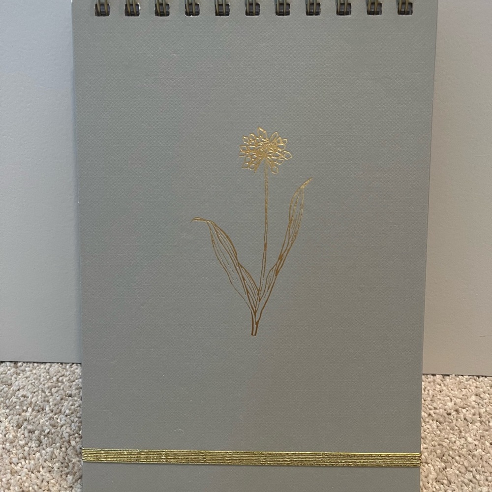 Martha Stewart Gray Steno Pad with Gold Accents